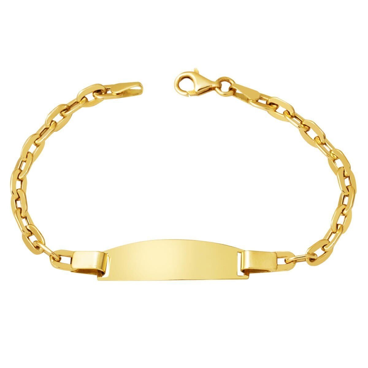 14K Yellow Gold Chain Personalized Name Children's ID Bracelet