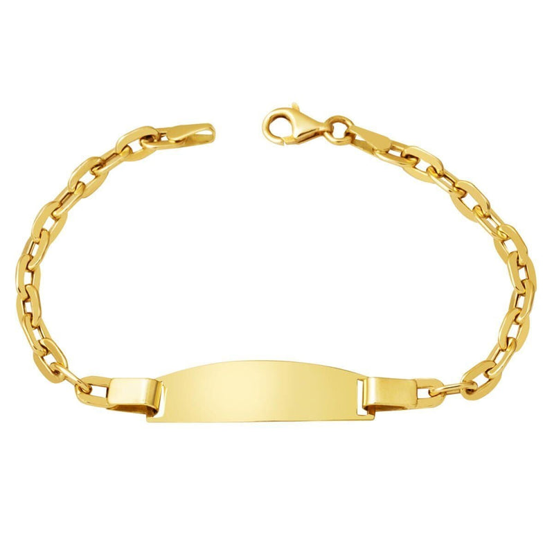 14K Yellow Gold Chain Personalized Name Children's ID Bracelet