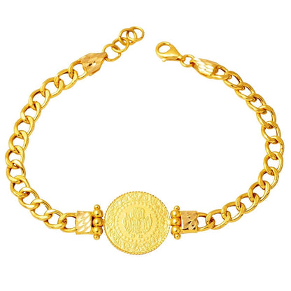 22K Yellow Gold Half Ottoman Coin Bracelet