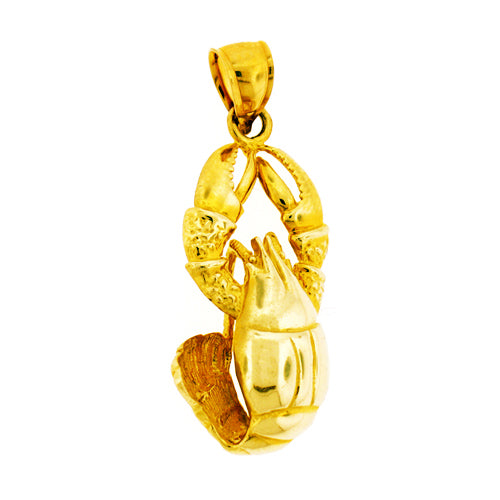 14K Gold Lobster Pendant
