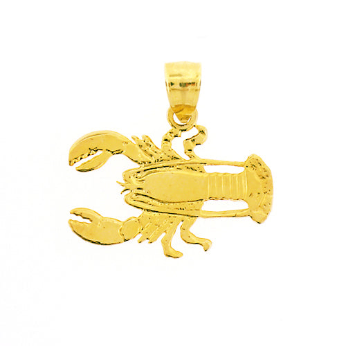 14K Gold Silhouette Lobster Charm