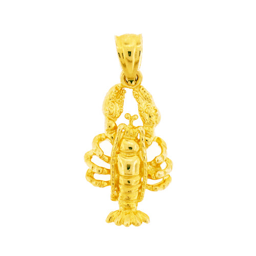 14K Gold Lobster Sealife Charm