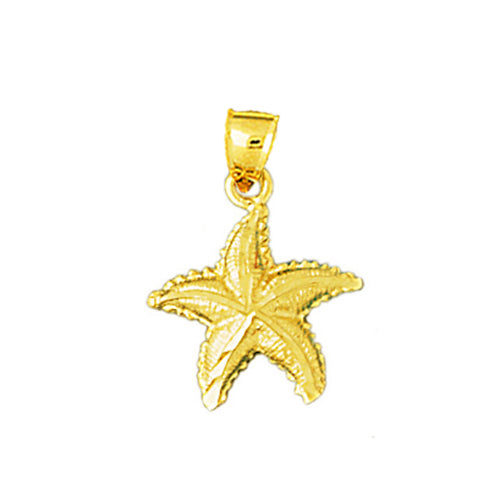 14K Gold Swirly Starfish Charm
