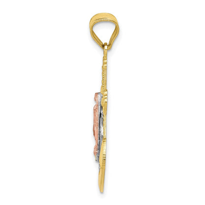 10K Two-tone Gold w/Rhodium Mariner Blessed Mother Pendant