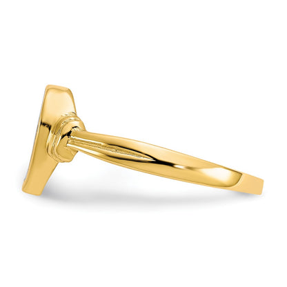 10K Yellow Gold w/Rhodium CZ Heart Ring