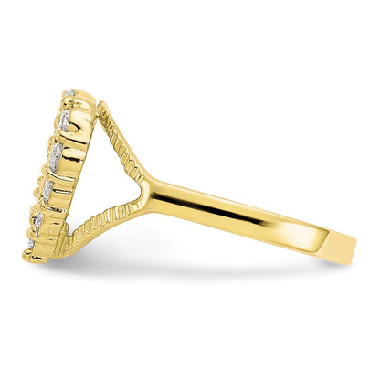 10K Yellow Gold CZ I LOVE YOU Heart Ring