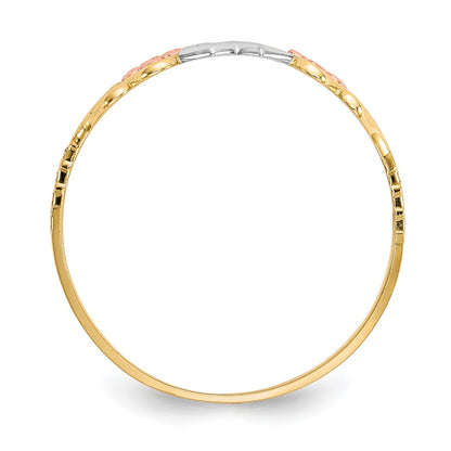 10K Two-Tone Gold w/White Rhodium Double Heart Ring