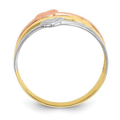 10k Two-Tone Gold w/White Rhodium Polished Heart Ring