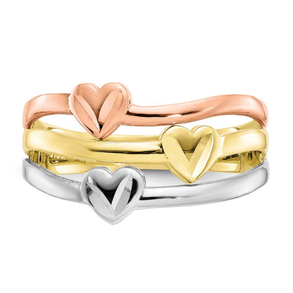 10k Two-Tone Gold w/White Rhodium Polished Heart Ring
