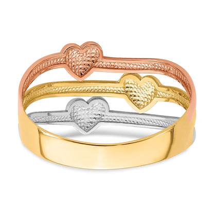 10k Two-Tone Gold w/White Rhodium Polished Heart Ring