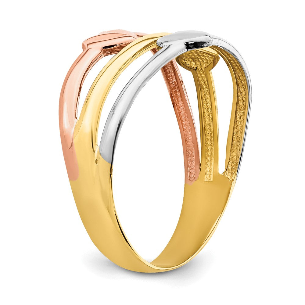 10k Two-Tone Gold w/White Rhodium Polished Heart Ring