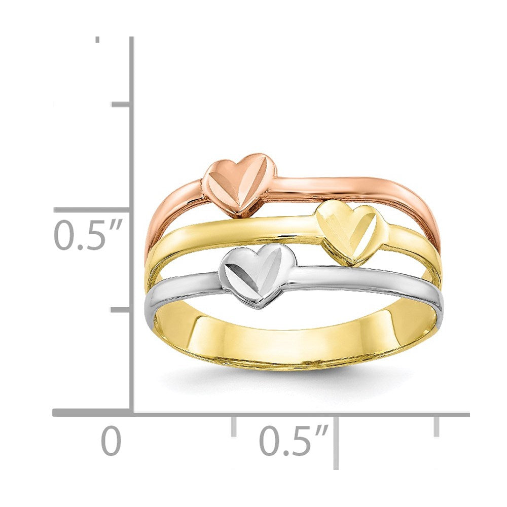 10k Two-Tone Gold w/White Rhodium Polished Heart Ring
