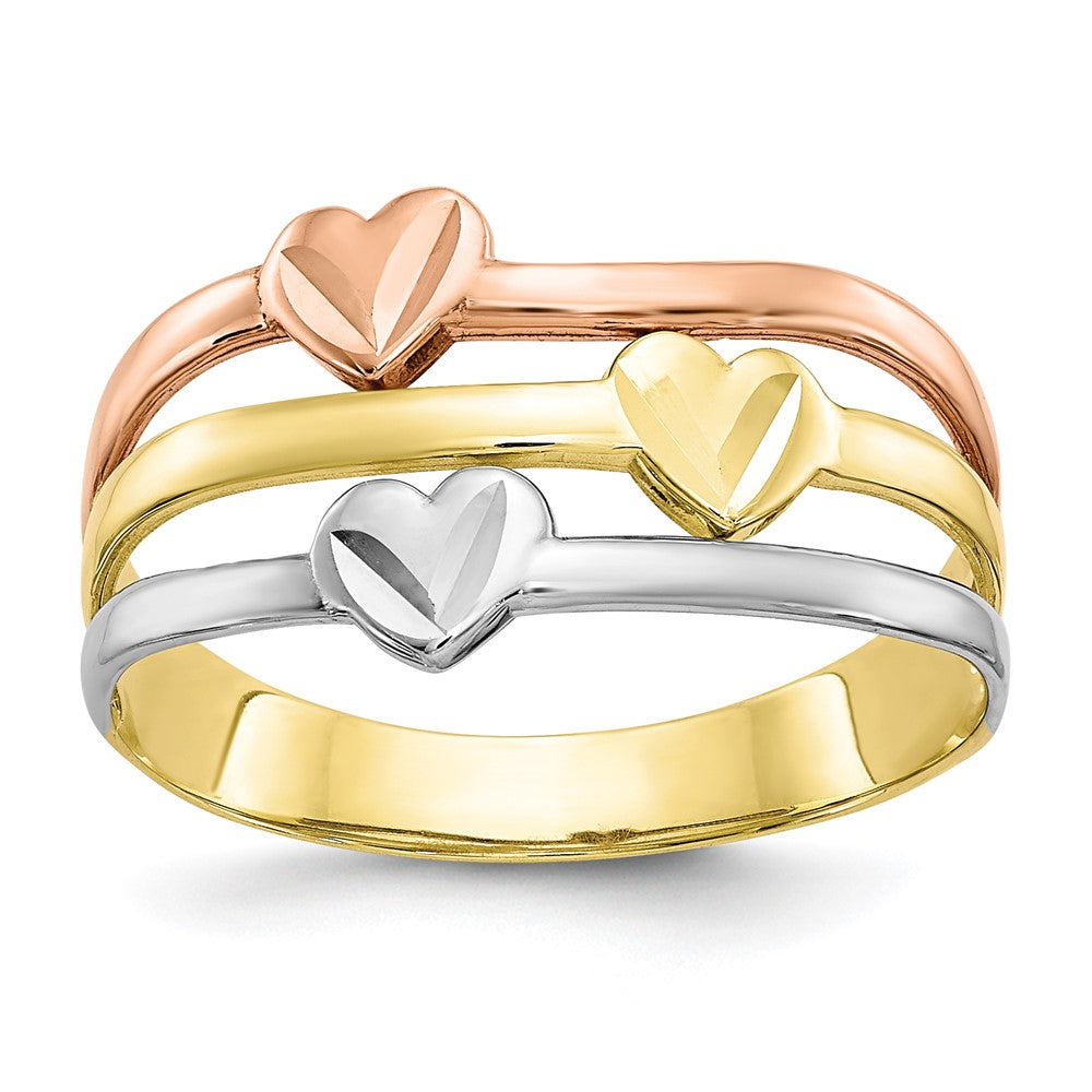 10k Two-Tone Gold w/White Rhodium Polished Heart Ring
