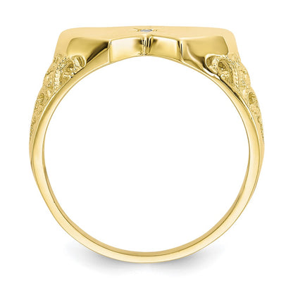 10K Yellow Gold Double Heart CZ Ring