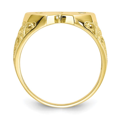 10K Yellow Gold Double Heart CZ Ring