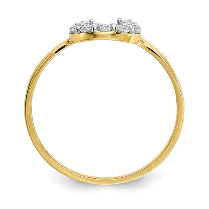 10K Yellow Gold CZ Horse Shoe Ring