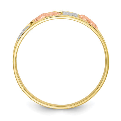 10K Two-Tone Gold w/White Rhodium Good Luck Ring