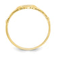 10K Yellow Gold & Rhodium Ladies Claddagh Ring