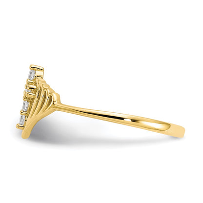 10K Yellow Gold CZ Cross Ring