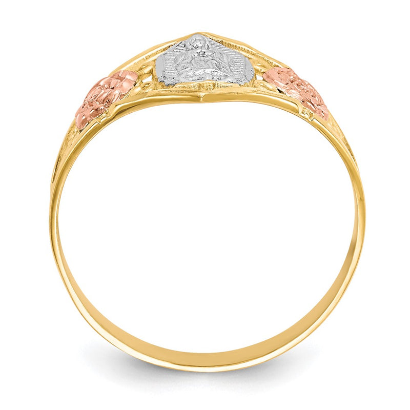 10K Two-tone Gold & Rhodium Our Lady of Guadalupe Ring