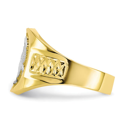 10K Yellow Gold & Rhodium Men's Eagle Ring
