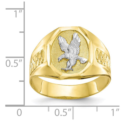 10K Yellow Gold & Rhodium Men's Eagle Ring
