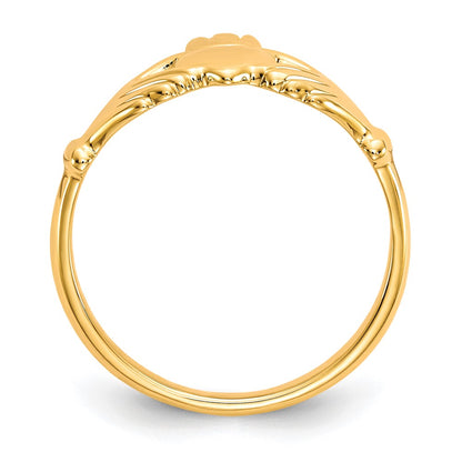10K Yellow Gold Polished Claddagh Ring