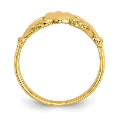 10K Yellow Gold Polished Claddagh Ring