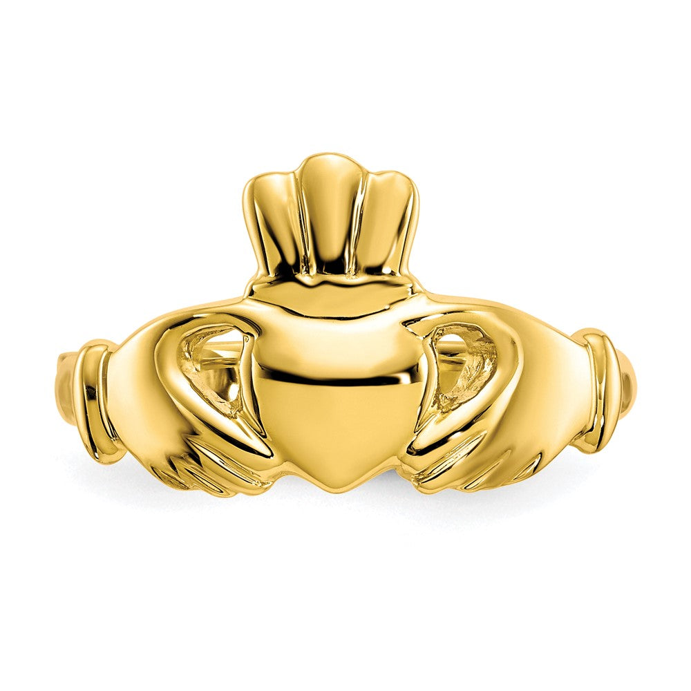 10K Yellow Gold Polished Claddagh Ring