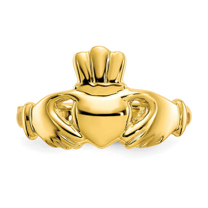 10K Yellow Gold Polished Claddagh Ring