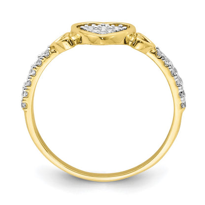 10K Yellow Gold CZ Fancy Heart Ring