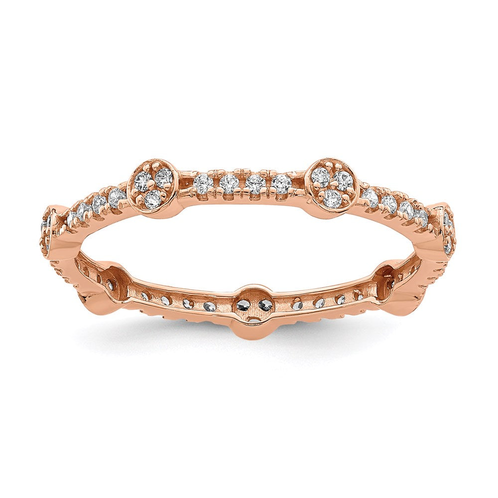 14K Rose Gold CZ Ring