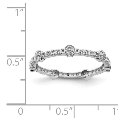 14K White Gold CZ Ring