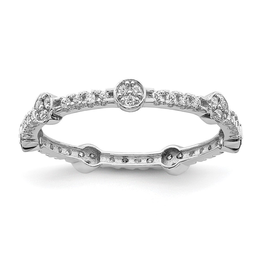 14K White Gold CZ Ring
