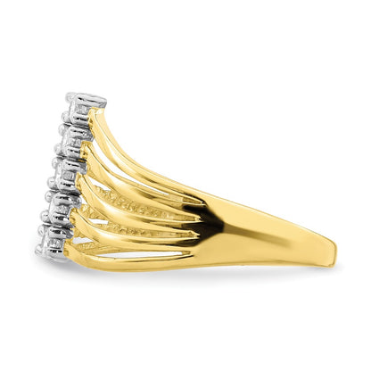 10K Yellow Gold CZ 5-Line Ring