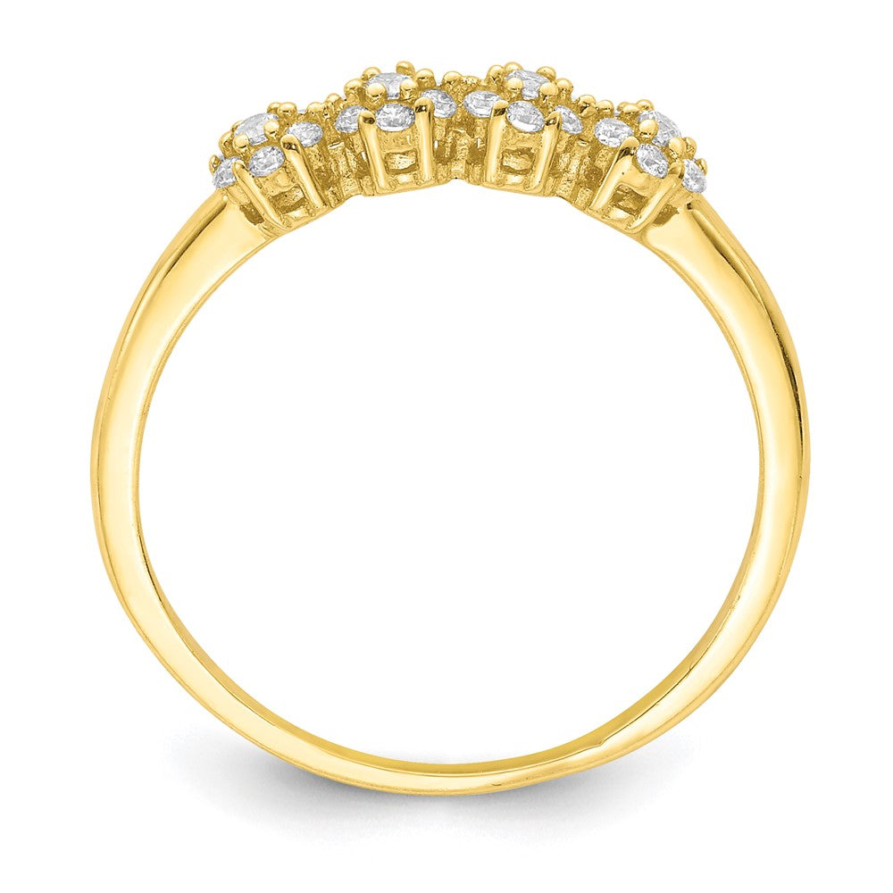 10K Yellow Gold CZ Stackable Ring