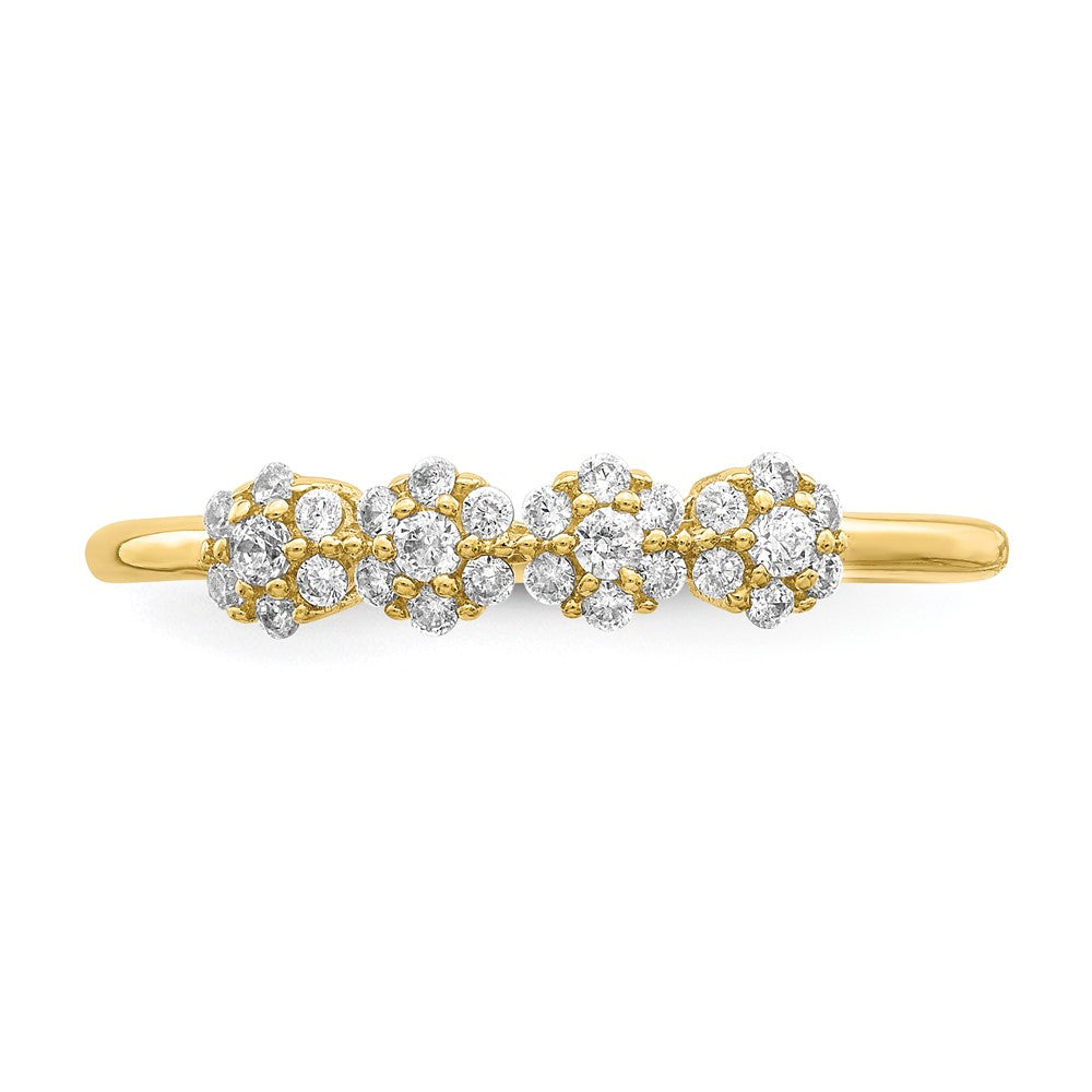 10K Yellow Gold CZ Stackable Ring