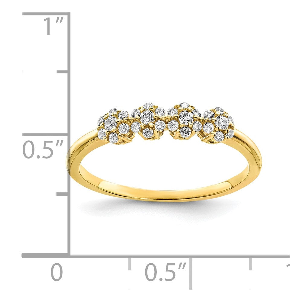 10K Yellow Gold CZ Stackable Ring