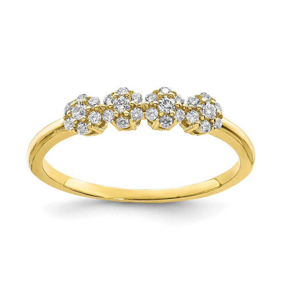 10K Yellow Gold CZ Stackable Ring