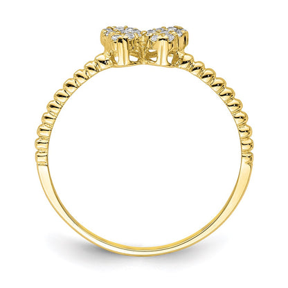 10K Yellow Gold Butterfly CZ Ring