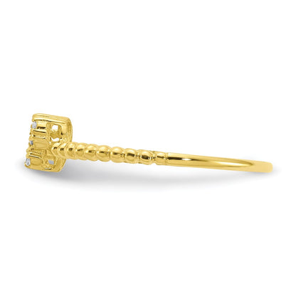 10K Yellow Gold Butterfly CZ Ring