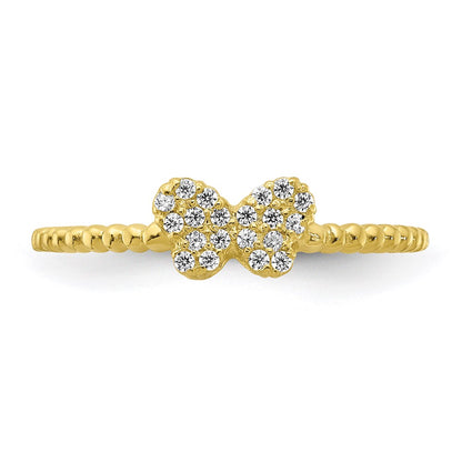 10K Yellow Gold Butterfly CZ Ring