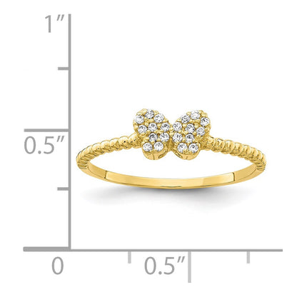10K Yellow Gold Butterfly CZ Ring