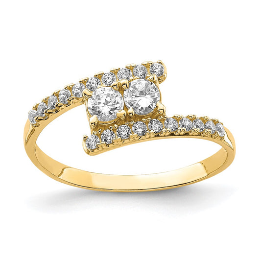 10K Yellow Gold CZ Fancy Ring