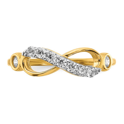 10K Yellow Gold CZ Infinity Ring