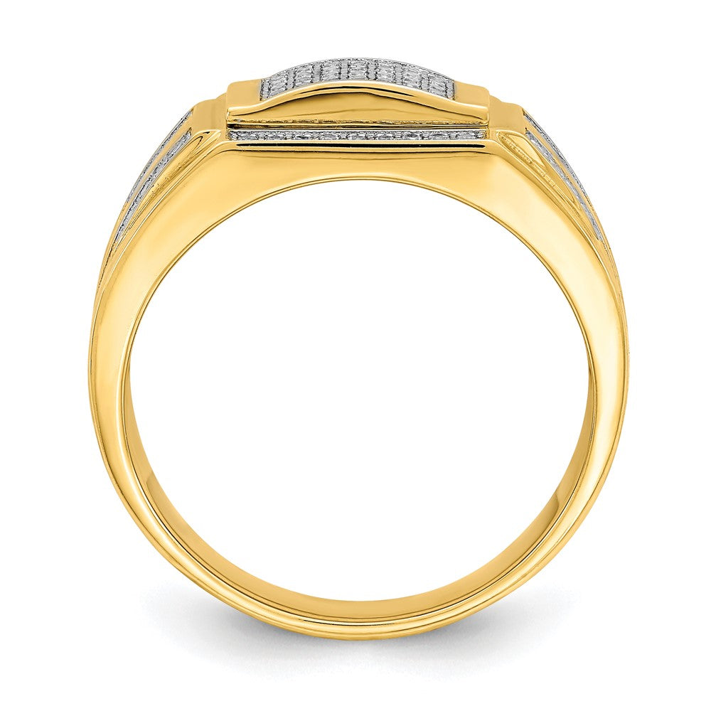 10K Yellow Gold Men's CZ Signet Ring