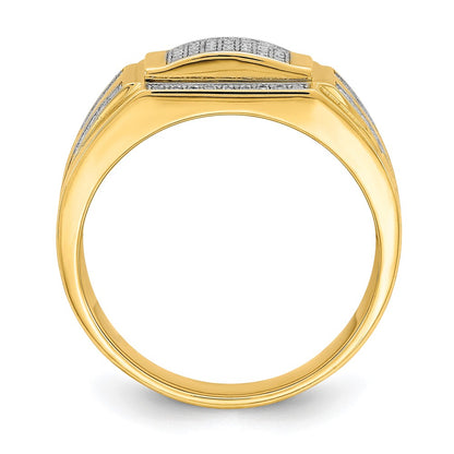 10K Yellow Gold Men's CZ Signet Ring