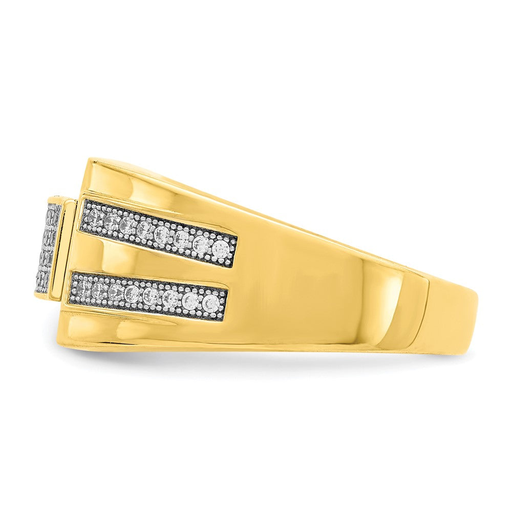 10K Yellow Gold Men's CZ Signet Ring