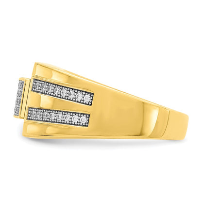 10K Yellow Gold Men's CZ Signet Ring