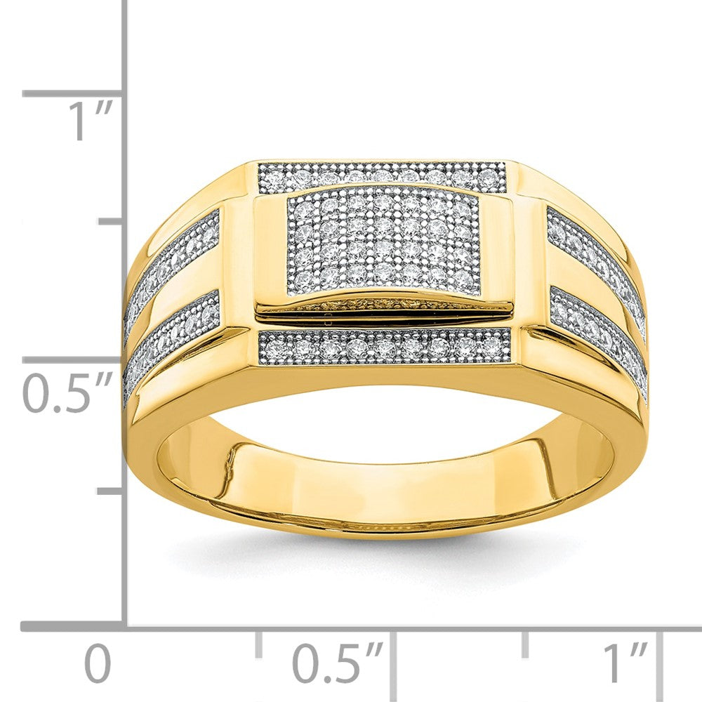 10K Yellow Gold Men's CZ Signet Ring
